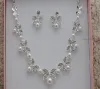Rhinestone Faux Pearls Bridal Biżuteria Zestawy Kolczyki Naszyjnik Kryształowy pokaz konkurs