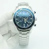 Planet Miernik Limited Blue 007 Watch Zegarek 44 mm kwarc Chronograph Ocean Diver 600M ze stali nierdzewnej