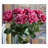 Dekoracyjne kwiaty wieńce francuski romantyczny sztuczny kwiat róży DIY Veet Silk na imprezę domową dekorację świąteczną GB527 DR DH0VG