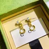 Stud Vintage Design Pearl Charm Earrings 18K Gilded Letter Dangle Earring Box Packaging Luxury Jewelry New Women's Love Gifts Boutique Earrings