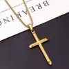 Collier avec pendentif croix en acier inoxydable, plaqué or, Hip Hop, pour femmes et hommes, nouvel arrivage