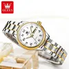 Frauen Uhren Olevs Luxus Quartz Uhr für Frauen elegante Edelstahl Uhr Luminous Water of Week Date Armbandwatch Ladies Dress Watchl231217