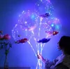 Bobo Balões Transparentes LED Light Up Balão Novidade Iluminação Hélio Glow String Luzes para Aniversário Casamento Ao Ar Livre Evento Decorações de Festa de Natal SN4253