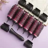 Brosses à cheveux 6pcs / réglage 3 tailles Brosse de rouleau à cheveux à poignée détachable avec clips de positionnement en aluminium en baril céramique Brosse à cheveux 231218