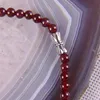 Natural Garnet Graduated Round Beads Necklace 17 Inch Jewelry For Gift F190 Chains272Z