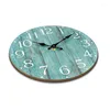 Horloges murales Horloge - Vert sarcelle Fonctionnant à piles Silencieux Non-tic-tac Turquoise Décoratif pour Bureau de Patio Durable