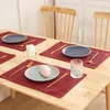 Tischsets Nordic Einfache Feste Farbe Leinen Tischset Nicht-Slip Hitzebeständige Waschbare Platte Matte Für Esszimmer Schüssel Hause decor