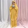 Etnik Giyim 2 PCS Müslüman Çocuk Kızlar Khimar etek Seti İslami Dua giysi Niqab Burka Suudi Arapça Çocuk Elbise Hicih Cobe Abaya