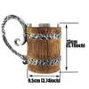 Dekorativa föremål figurer träimitation fat rostfritt stål öl muggar viking stil trä öl kopp tankard dricksvaror som julklapp 231218