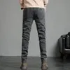 Mens Jeans Autumn Winter Classic Fashion Grey Casual Slim Skinny Vintage Blue Streetwear Biker Party Long Trousers Male 2736 231218