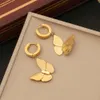 New Arrival Gold Plated Drop Earrings Zircon Butterfly Necklace Jewelry Set for Women