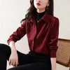 Chemisiers pour femmes Style coréen décontracté col rabattu chemises automne hiver Girly manches longues coupe ample polyvalent chemisier court QY297