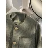 Dameskostuums UNXX Vrouw Herfst/winter Geurstijl Korte ronde hals Tweed Blazers Jack Vintage Casual Metaal Single-breasted pak