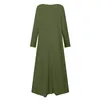 Casual Dresses Women's Autumn and Winter Fashion 2023 Cotton Linen Solid Color Loose Long Sleeve Knit Dress Top for Women