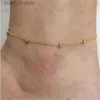 Anklets tren enkla pärlor ankletter för kvinnor guld sliver färg sommar hav strand ankel armband fot ben smycken 2020 newl231219