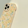 Żółte kwiatowe matowe obudowy dla iPhone'a 15 14 11 13 12 11 Pro Max tylna pokrywa 15promax 14pro Soft Cell Cose Case Bumper 100pcs