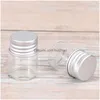 Vasen 20 stücke 5 ml Glas Lagerung Flaschen Aluminium Wunsch Gläser Mini Transparent Drop Lieferung Home Garten Dh73E