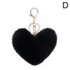 Bag Parts Accessories Fluffy Pompom Keychain Colorful Heart Keyrings Fake Rabbit Key Chain Ball Car Ring Home Decor Mini Pendant 231219