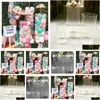 Party Decoration Party Decoration 3PCS/Set Clear Crystal Acrylic Cylinder Pedestal Round Plint för bröllop Bakgrund Display Stand RAC DH48Q