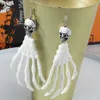 2021 Halloween Cosplay Schädel Palm Übertrieben Horror Lustige Geist Hand Ohrringe für Frauen Schmuck