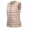 Gilet da donna Autunno Inverno Donna Gilet senza maniche Giacca ultra leggera Piumino d'anatra bianca Gilet corto femminile Oversize S-8XL