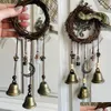Garden Decorations Witch Bells Protection Door Hangers Wind Chimes Wreath Handmade Hanging Wiccan Magic For Home 230418 Dro Homefavor Dh5Ta