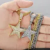 Sieradendozen Mode Iced Out Ketting Hanger Pentagram Ketting Ketting Goud Kleur Tennisketting Hiphop Sieraden Voor Mannen Vrouwen Geschenk 231219