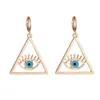 2021 neue vergoldete geometrische Emaille Evil Eye Tropfenohrringe für Frauen Schmuck