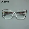 Sunglasses R57027 Large Size Cat Eye Reading Glasses Women Fashion Tr90 Transparent Eyeglass Splicing Leopard Presbyopic Eyewear