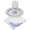 Ensembles de vaisselle en porcelaine bleue et blanche, assiettes en papier, assiettes en papier, vaisselle d'anniversaire, tasses jetables, cuillère, apéritif décoratif