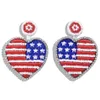 Designer de luxe entier exagéré belle mignonne colorée perlée Amérique USA drapeau coeur pendentif boucles d'oreilles pour femmes filles 193S