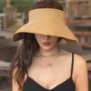 Visor Nya vårens sommarvisorer C Foldbar Wide Large Brim Sun Hat Beach Hatts for Women Str Hat Wholesale Cheaul231219