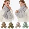 Scarves Women Gilrs Winter Plush Velvet Collar Scarf For Warm Thicken Cotton Padded Solid Cross Neck Down Ladie