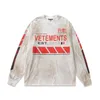 Vetements Tee Shirts Designer Chemise à manches longues Lettre imprimée Homme Plus VTM T-shirt Rappeur Heavy Craft T-shirts unisexes Tops Femmes T-shirt surdimensionné