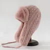 Chapeaux de trappeur Chapeau en laine Feng dames hiver tout usage en peluche épaissie protection thermique capuchon d'oreille lanière conception le froid Baotou 231219