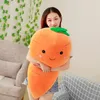 دمى Plush 1pc Big Simulation Simulation Carrot Doll Super Soft Currots دمية محشوة مع هدية وسادة وسادة القطن لأسفل لفتاة 231218