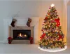 Décorations de Noël Jupe d'arbre gris blanc avec mignon Père Noël Renne Flocon de neige Ornements de Noël Tapis pour la décoration de fête de vacances intérieure