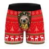 Underpants Men's Ugly Christmas Boxers Briefs 3D Snowflakes Snowman Printed Novelty Boxer Shorts Humoros Underwear Xmas Panties