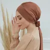 Vêtements ethniques Coton Underscarf Femmes Musulmanes Intérieur Hijab Lace Up Cap Headwrap Sous Turban