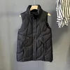 여성용 조끼 퀼트 미드 길이 스탠드 칼라 가벼운 zip Gilet Bodywarm 겉옷 두꺼운 패딩 된 병원 소매 조끼