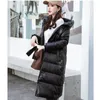 Women s Down Parkas 2023 Winter Cotton Jackets kläder Långt Slim Hooded Warm Coats Female Black Overcoats V1162 231219