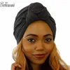 Roupas étnicas BOHOWAII Muçulmano Moda Headwear Padrão Africano Headwrap Turbante Chapéus Femininos para Mulheres Jersey Hijab Caps Beanie Cap