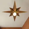 Full Copper Star Ceiling Light Fixture American Style Octagonal Dome Light Simple Balcony Porch Aisle Stairs Kitchen Ceiling Lamp213D