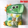 Bath Toys 3Pscbath Injector Bathroom Mesh Organizer Bag Cartoon Dinosaur Chicken Animal Shapes Baby Net Case Children Cloth Water Toy Otp64