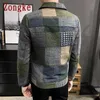 Vestes pour hommes Vestes pour hommes Zongke Woollen Plaid Bomber Jacket Japonais Streetwear Hommes Manteau d'hiver M-3XL