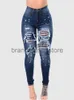 Damesjeans 2023 Geripte jeans vrouwen hoge taille jeans dames denim broek vrouw zwarte skinny jeans met gaten J231222