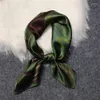 Scarves Green Color Neck Mulberry Silk Scarf Womens Charming Head Hair Wristband Soft Smooth Female Bow Ties Hijab228S