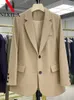 Damenanzüge Blazer im Frühling Herbst Elegante Blazer Frauen Koreanische Freizeitjacke Mode Luxus Weibliche Mäntel Splice Büro Dame Kleidung 231219