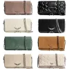 مصمم فاخر Zadig Voltaire الكتف أكياس Pochette Rock Swing أجنحتك عبر الجسم حقيبة حقيقية جلدية حقيبة اليد القابض Womens Womens Bag Bag Evening Bag