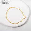 Anklets ZAKOL Simple Fashion Electroplating Anklets for Women Tren Glittering Temperament Beach Sandals AccessoriesL231219